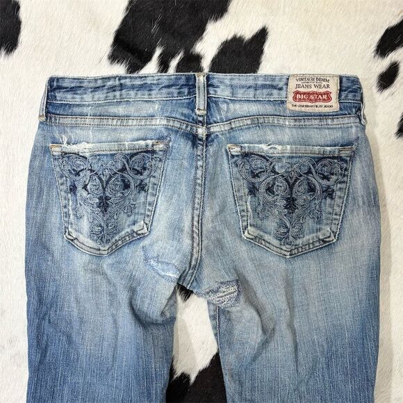 Vintage Big Star Women's Bootcut Flare Distressed Jeans Size 28L - Picture 13 of 16